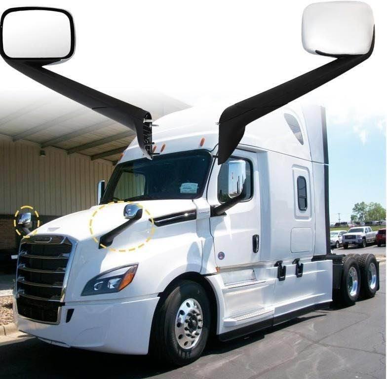 CHROME HOOD MIRROR pair FOR CASCADIA 2018+