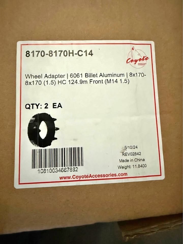 Wheel Accessories Parts 4 Pcs Hub Centric Wheel Spacers 8 on 170mm 8x170mm 1.50"