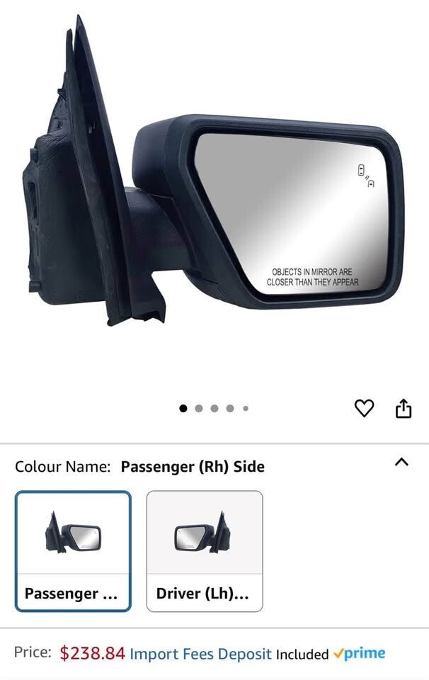 Passenger Right Side Door Mirror Power Heated Blind Spot Signal Light Puddle