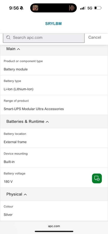 APC Smart-UPS Ultra Lithium-ion
Battery Module