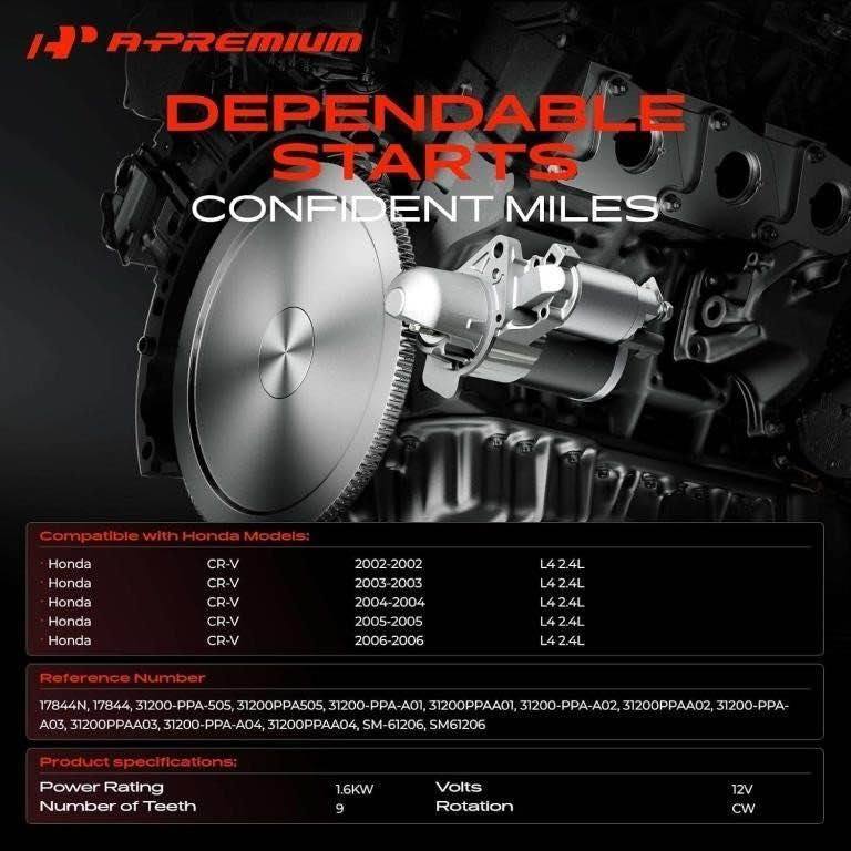 A-PREMIUM STARTER FOR HONDA CR-V 02-06