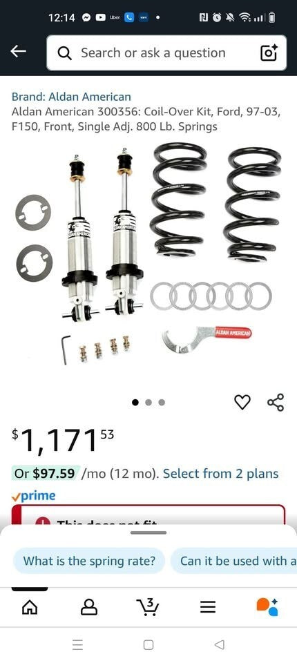 Ford F150 Front Coilover Struts Shocks 1997 2003 Aldan American Suspension