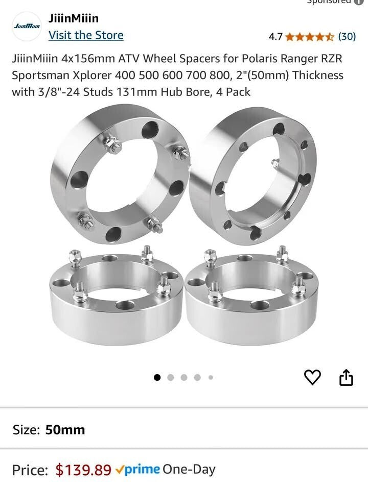JiinMiiin 4x156mm ATV Wheel Spacers for Polaris Ranger RZR Sportsman Xplorer