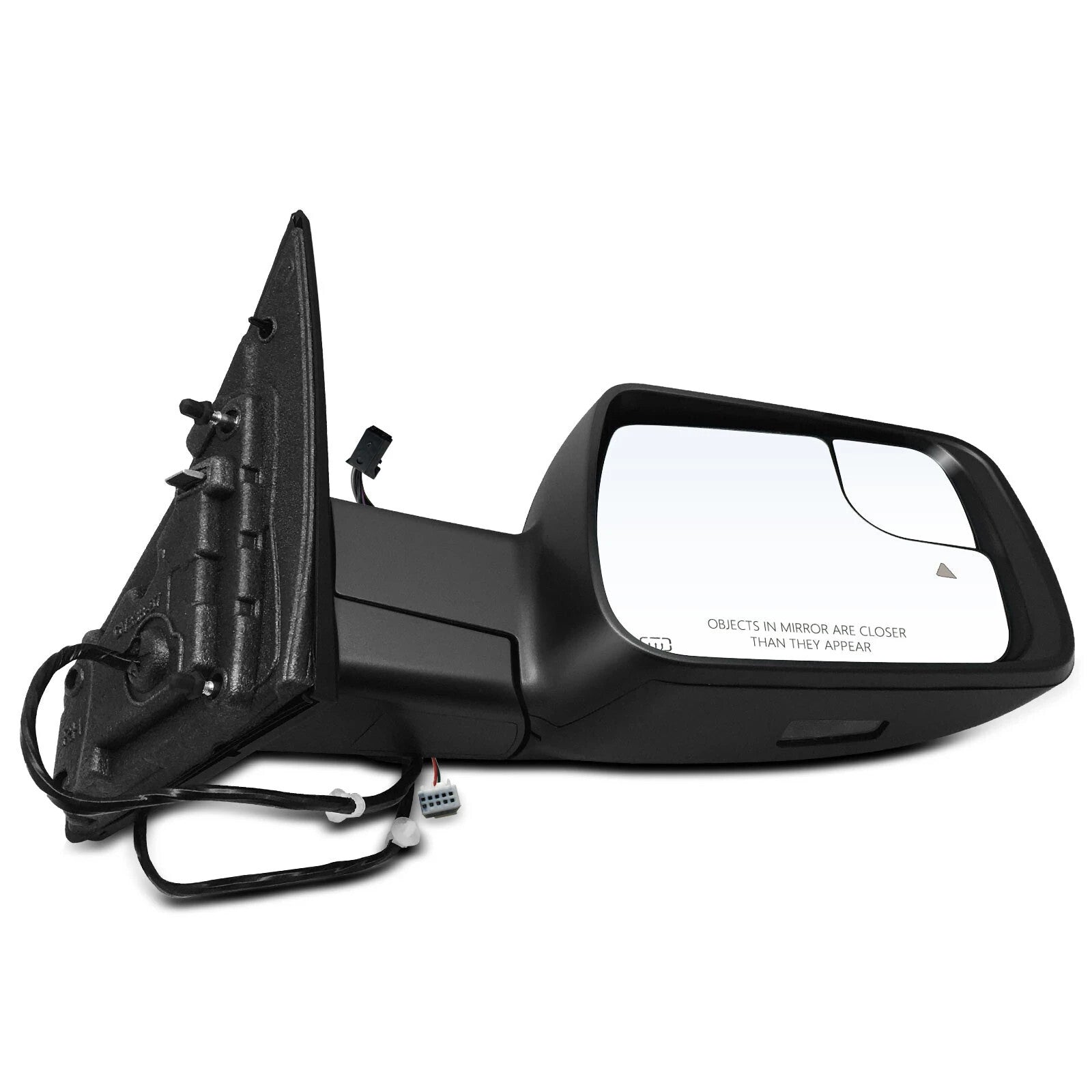 Right Passenger Side Mirror Powered with Heated Textured Black A-Premium