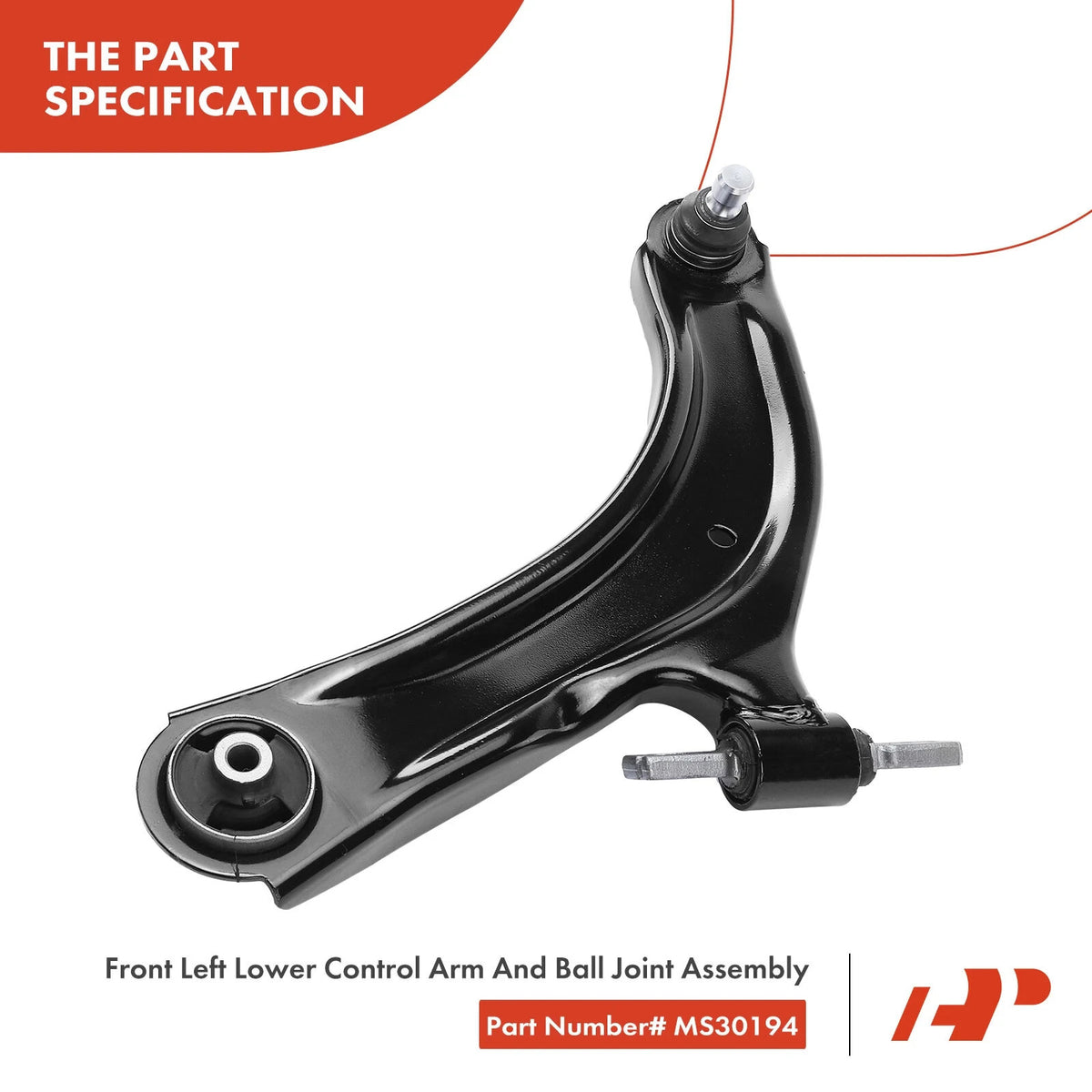 A Set of 6 Control Arm and Tie Rod End Kit Front Side A-Premium APCA3896