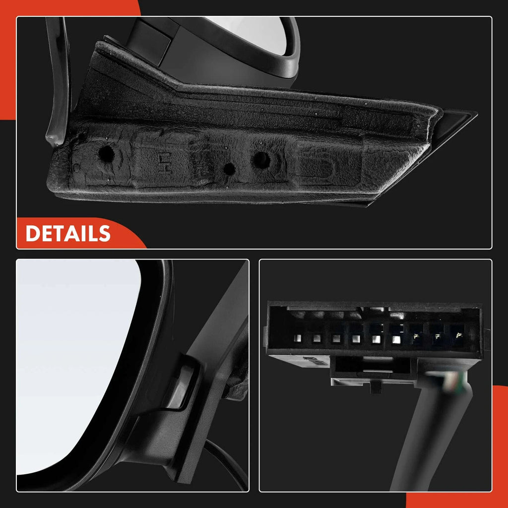 Driver & Passenger Mirror Powered Smooth Black A-Premium APMI1590TW