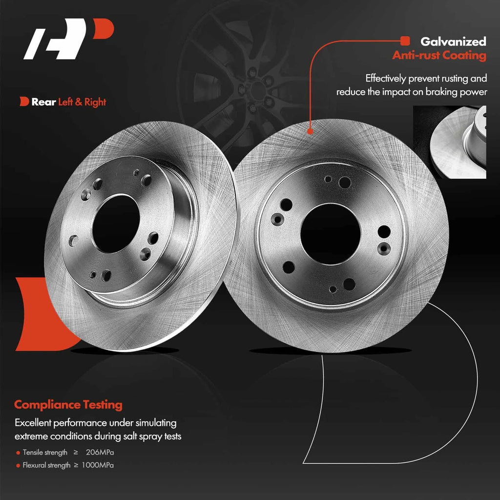 Rear Disc Brake Rotors for Acura ILX 2013-2015 Honda Civic 2006-2015