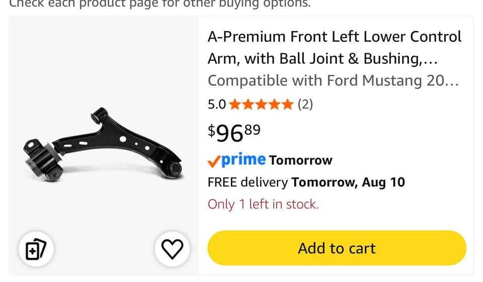 Mustang left lower control arm